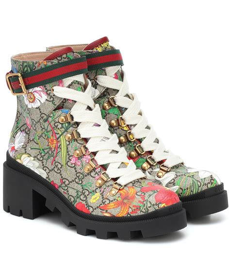 gucci floral ankle boot|gucci monogram thigh high boots.